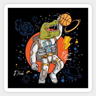 dinosaur t rex playing basketball Magnet